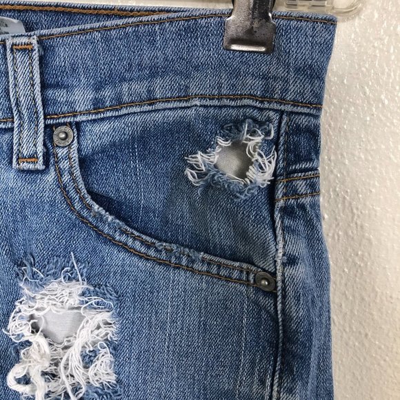 LEVI'S NOUVEAU 515 Distressed Jean Shorts Size 6 - Picture 2 of 11